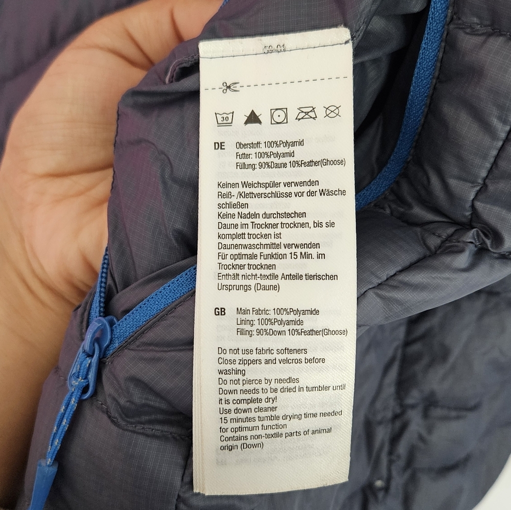 Mammut Jacket Mens Extra Large Blue Broad Down Puffer Lightweight XL - Picture 3 of 5